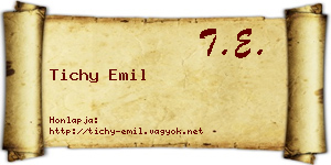 Tichy Emil névjegykártya